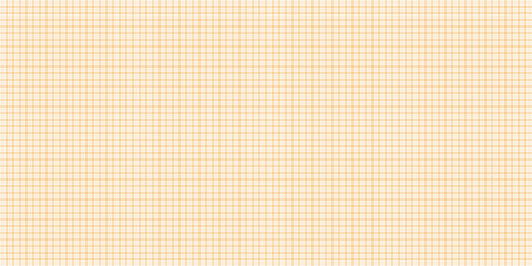 Sheet of orange graph paper with grid. Millimeter paper texture, geometric pattern. Lined blank for drawing, studying, technical engineering or scale measurement. Vector illustration