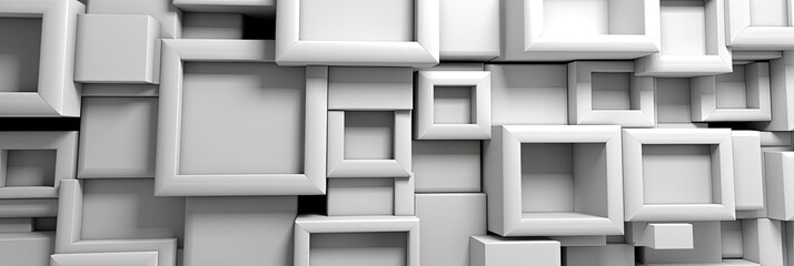 3d white squares pattern background