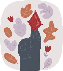 Vector illustration of hands hold diamonds suits. Gambling concept.