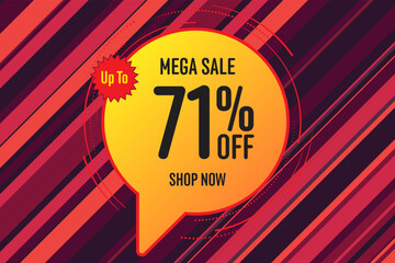 71 seventy-one Percent off sale shopping banner. business paper - obrazy, fototapety, plakaty