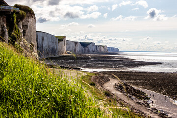 Start of the cliff coast in Ault, Normandy, France