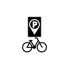 Bicycle parking sign icon isolated on transparent background