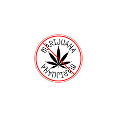 No marijuana sign icon isolated on transparent background