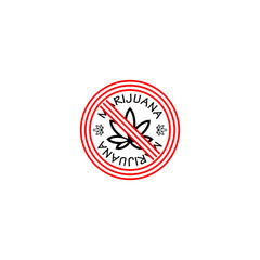 No marijuana sign icon isolated on transparent background