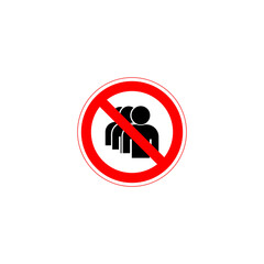 No people queue flat icon isolated on transparent background