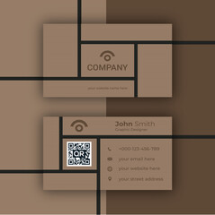Wood business card minimal design vector template