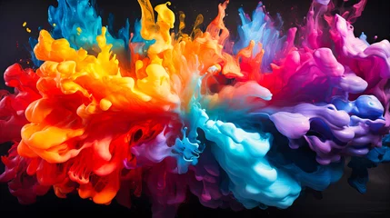 Fotobehang Vivid vortex of color splashes © Nilima
