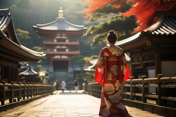 日本の京都風の町並み（京都・奈良・寺院・神社）