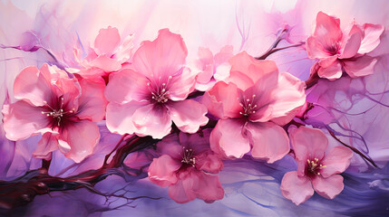 Floating petals in soft pinks and purples