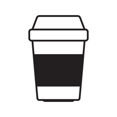 Coffee cup vector icon. Paper coffee cup icon isolated on white background.