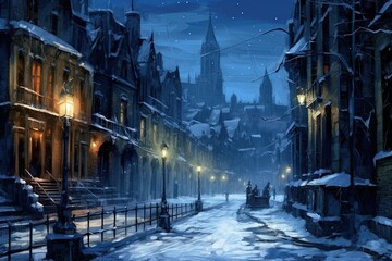 Fototapeta premium Winter city landscape