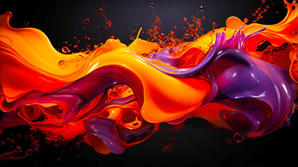 Paint blobs merging and blending