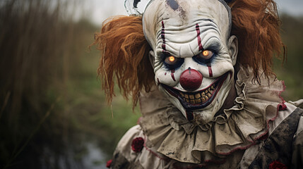  Scarry, horror Halloween clown  - obrazy, fototapety, plakaty