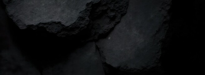 Black rock texture background. black,rough stone texture with imperfections. Generative AI.