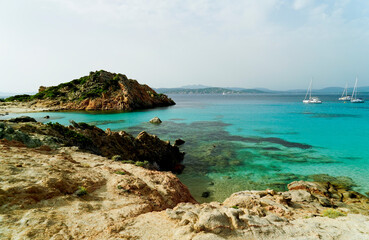 Panorama dell'Isola di Spargi. Arcipelago della Maddalena. Sardegna, Italy