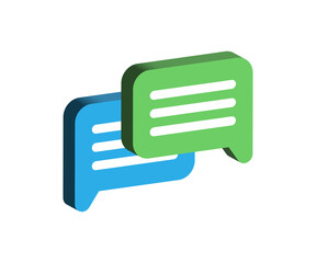 3d chat icon speech bubble symbol Chat message icons - talk message Bubble chat speech text box icon , social media communication background concept. vector illustration