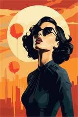 vintage woman licks chupa chups