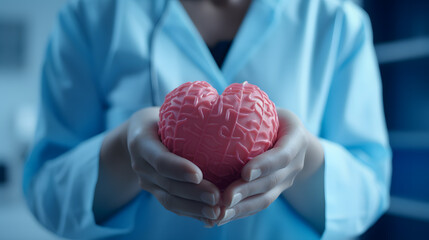 Supporting Breast Cancer Awareness: Medical Professional Holds Heart