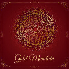 Golden Mandala Art Vector illustration traditional