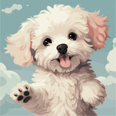 Fototapeta premium cute poodle vector. Vector illustration