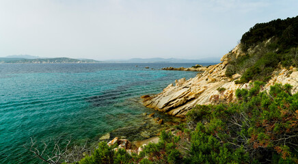 Panorama dell'Isola di Spargi. Arcipelago della Maddalena. Sardegna, Italy
