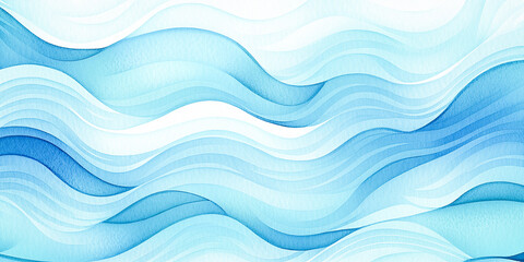 Blue wave abstract winter snow background for copy space text. White teal ocean wavy texture, flowing motion. Snowy winter holiday season or water wave illustration. Mobile web new year backdrop.