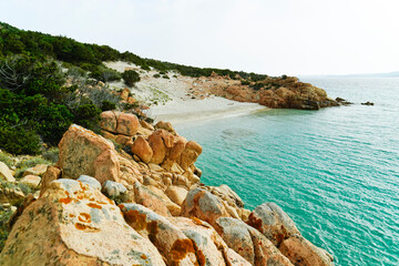 Panorama dell'Isola di Spargi. Arcipelago della Maddalena. Sardegna, Italy