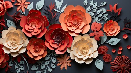 background with flowers paper art