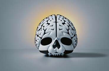 Scarey skull with brain