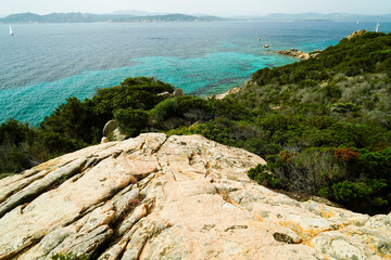 Panorama dell'Isola di Spargi, arcipelago della Maddalena. Provincia di Sassari, Sardegna. Italy