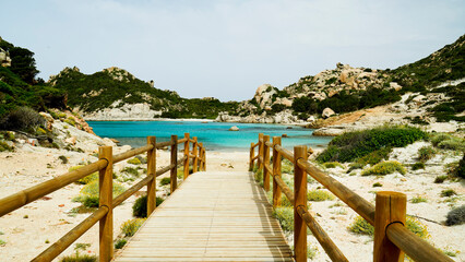 Panorama dell'Isola di Spargi, arcipelago della Maddalena. Provincia di Sassari, Sardegna. Italy