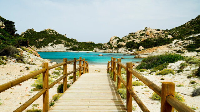 Panorama dell'Isola di Spargi, arcipelago della Maddalena. Provincia di Sassari, Sardegna. Italy