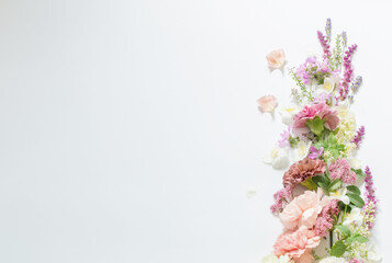 Fototapeta na wymiar beautiful summer flowers on white background
