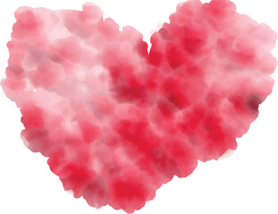 red heart cloud made of paint