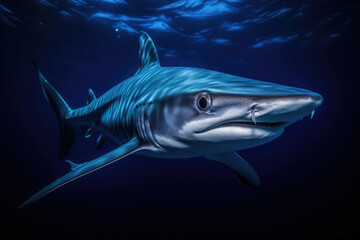 Blue shark (Prionace glauca) in blue water