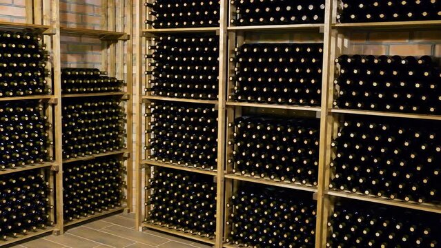 Home Wine Cellar. Wine Vault. Wine cellar at the winery.