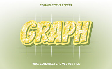 Graph 3d text effect with trendy theme. typography for products tittle