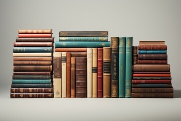 Old books on a wooden table. The concept of education