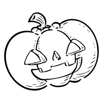 recommend clip art: 手描きのジャックオランタン　モノクロ