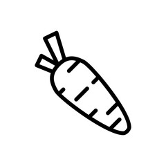 Carrot vegetables icon with black outline style. carrot, icon, food, vegetable, fresh, vector, symbol. Vector Illustration