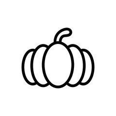 Pumpkin vegetables icon with black outline style. pumpkin, icon, symbol, vector, illustration, vegetable, food. Vector Illustration