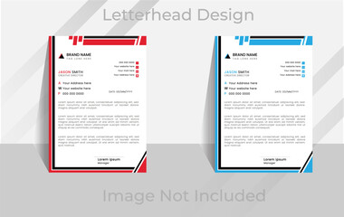 modern business letterhead in abstract design, Minimalist concept business style letterhead template design.