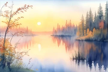Foto op Canvas Beautiful Karelia landscape. Finland. AI generated illustration © vector_master