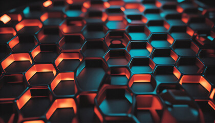 Obraz premium Hexagon symmetrical pattern black