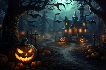 Fototapeta premium Halloween night background