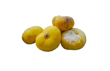 Yellow figs on a white background