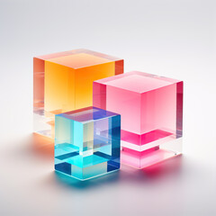 Obraz premium Abstract composition with colored glass cubes