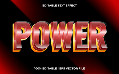 power 3d text effect with glow theme. typography for games tittle