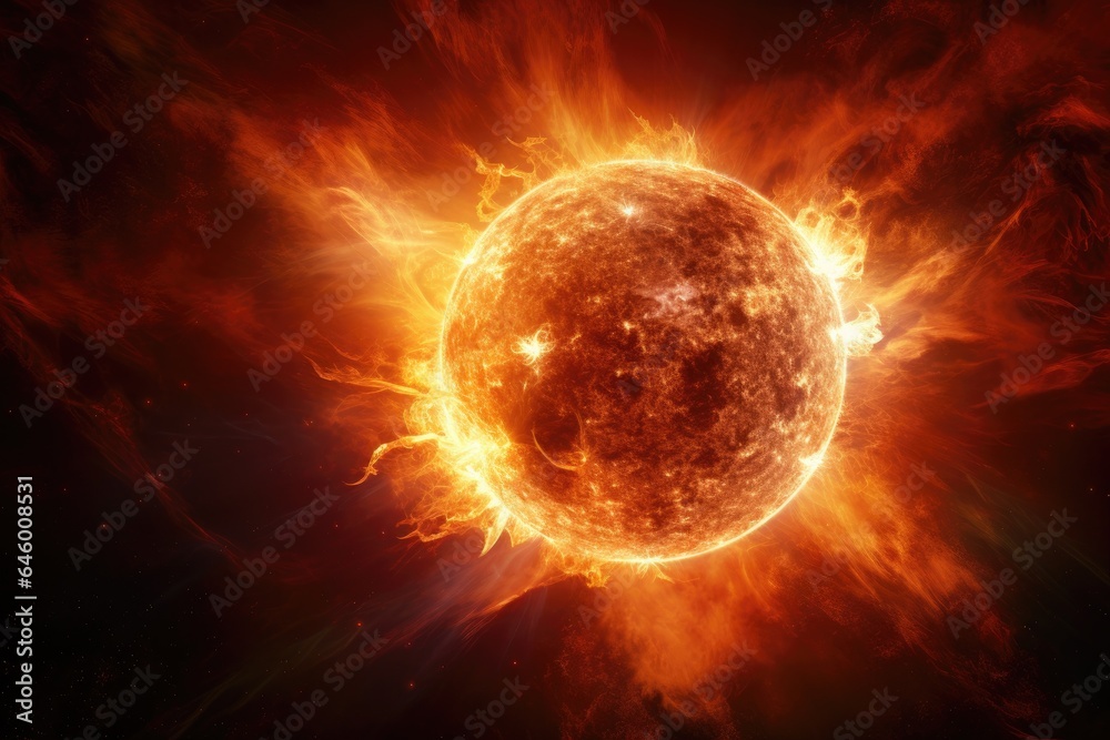 Canvas Prints a snapshot of the sun in space.