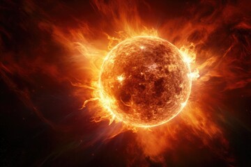 A snapshot of the Sun in space.